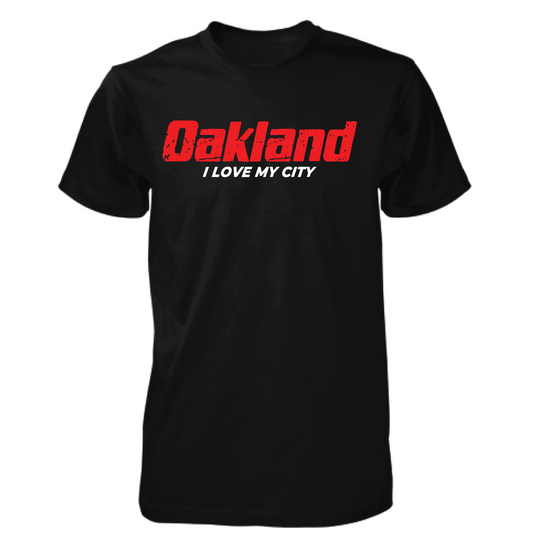 Black Short Sleeve (Red Oakland)